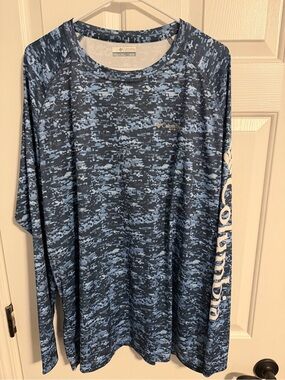 Columbia Blue Digital Camo Long-Sleeve Performance Tee